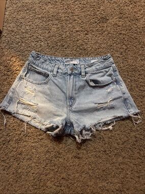Garage Light Wash Distressed Denim Cutoff Shorts - Women's